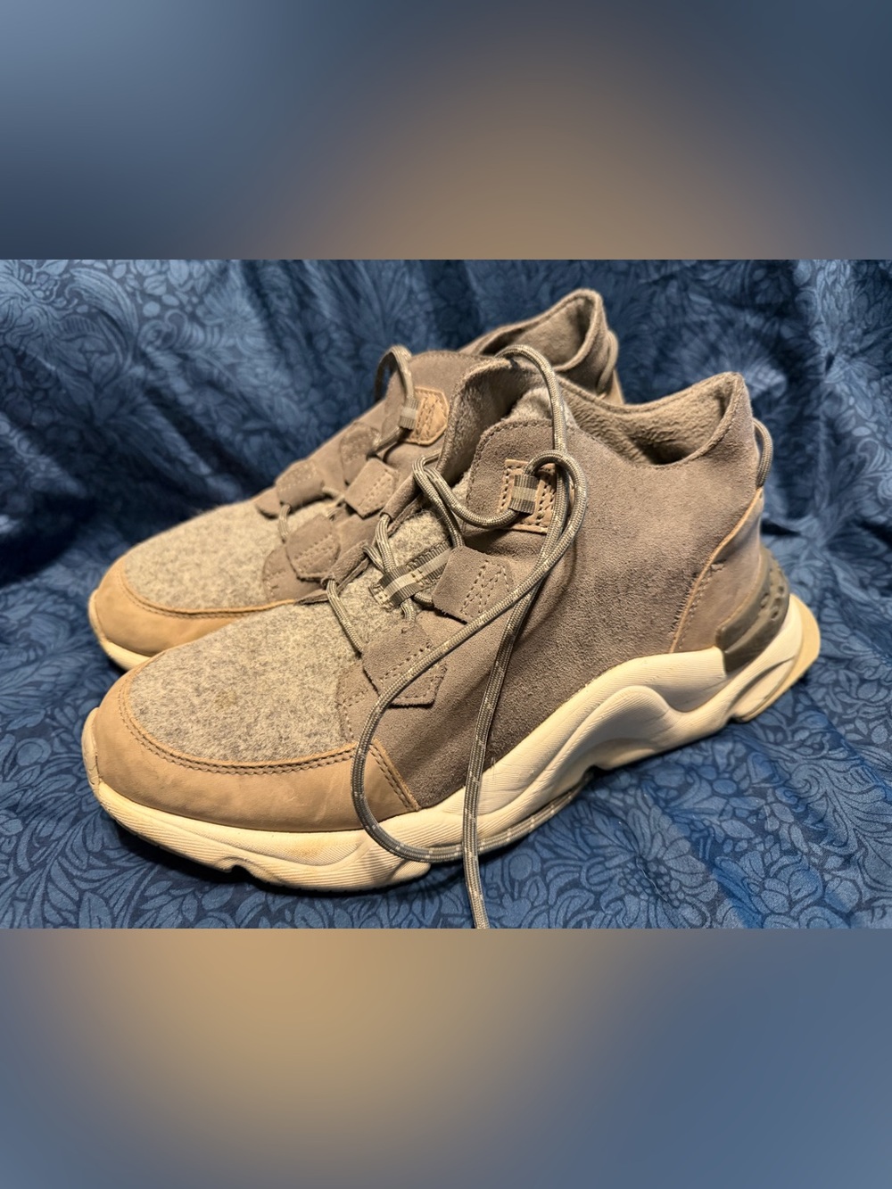 Sorel Men's Taupe Suede & Wool Sneakers